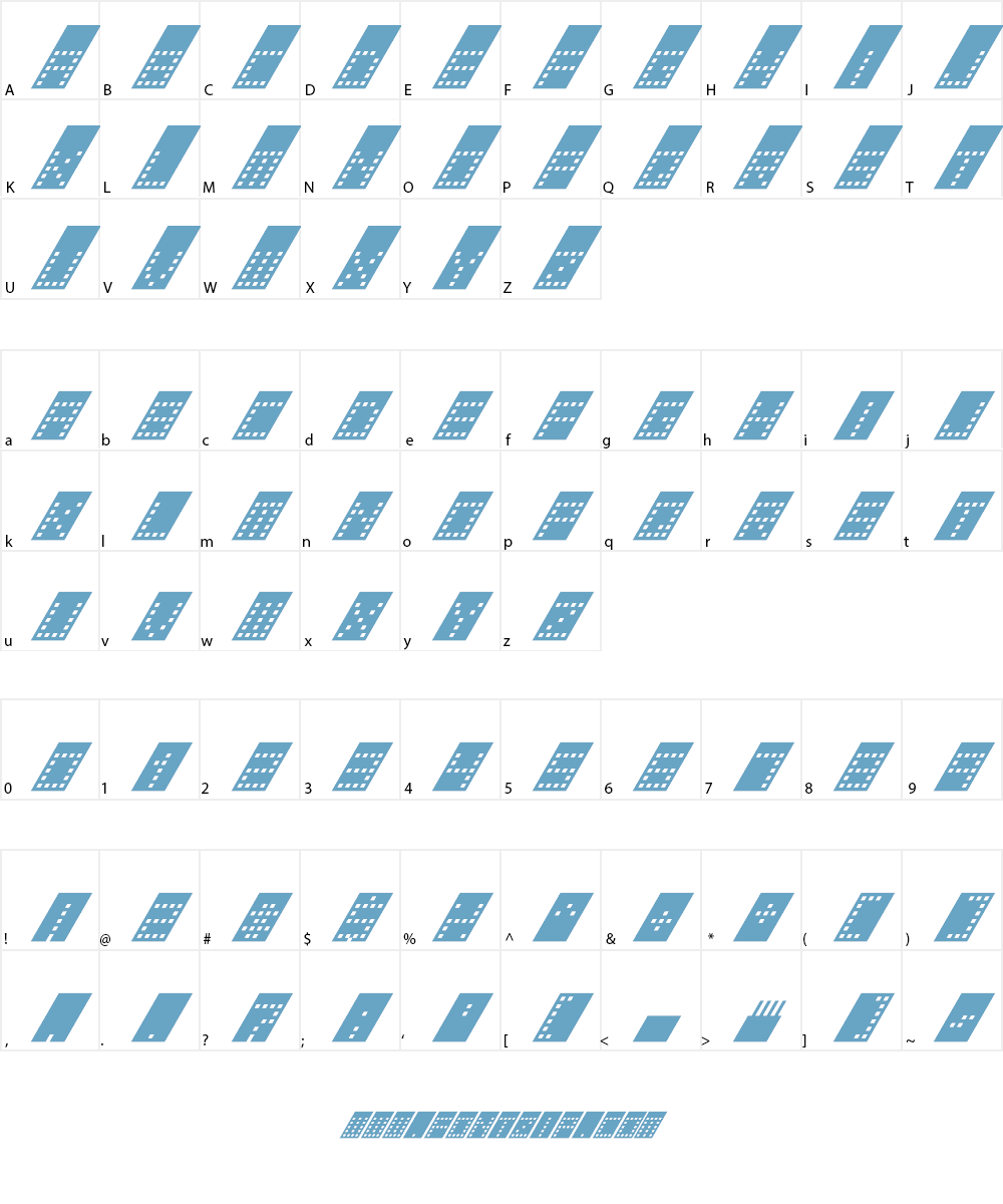 Tower Block Font Character